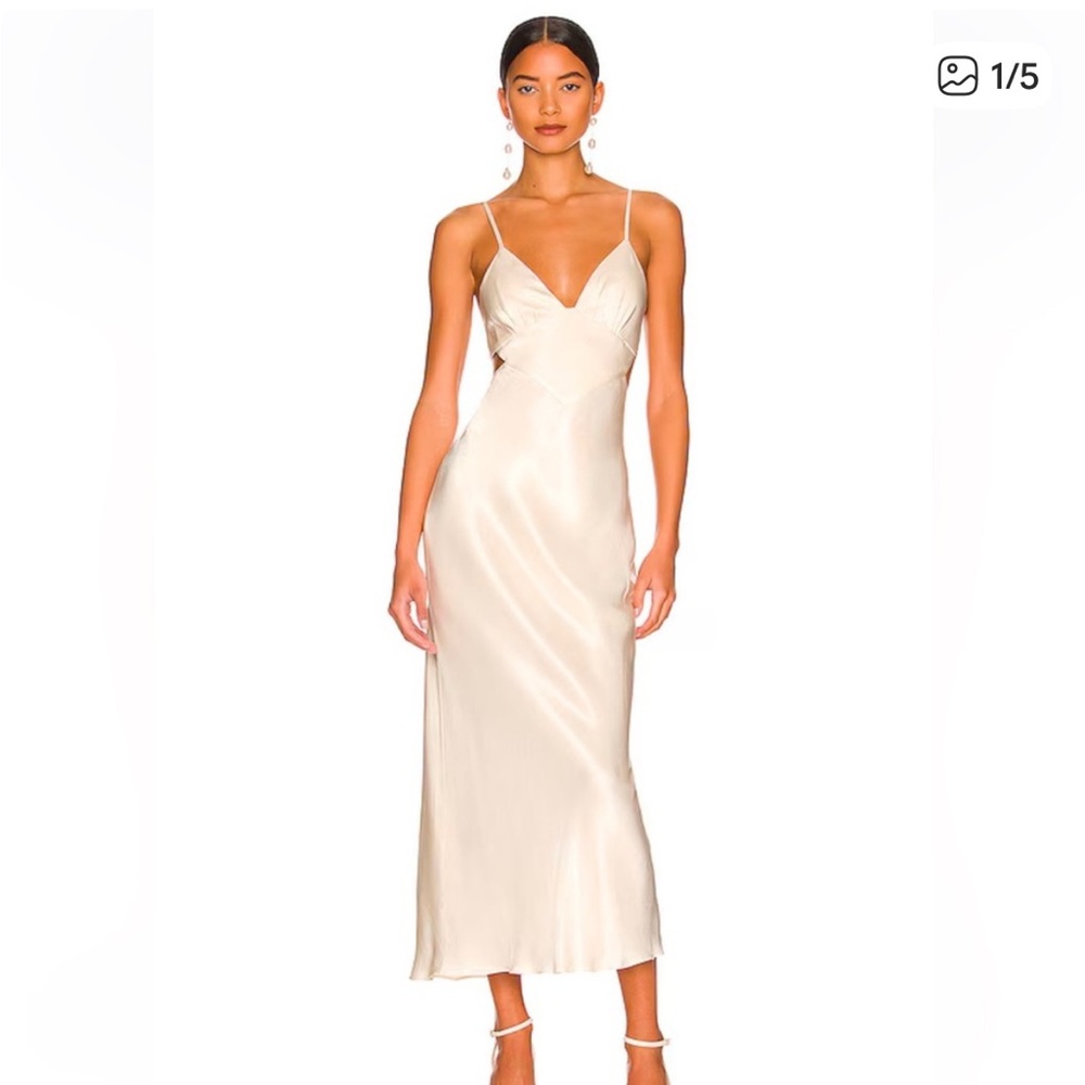 La Lune Backless Midi Dress Shona Joy in Cream size US 0
